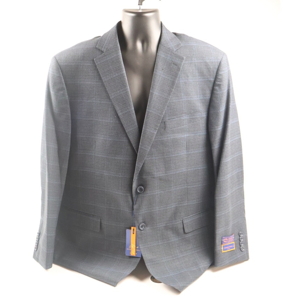 Giorgio Fiorelli Suit 2BT Vent Nopleat Blue Plaid 50/44 NWT